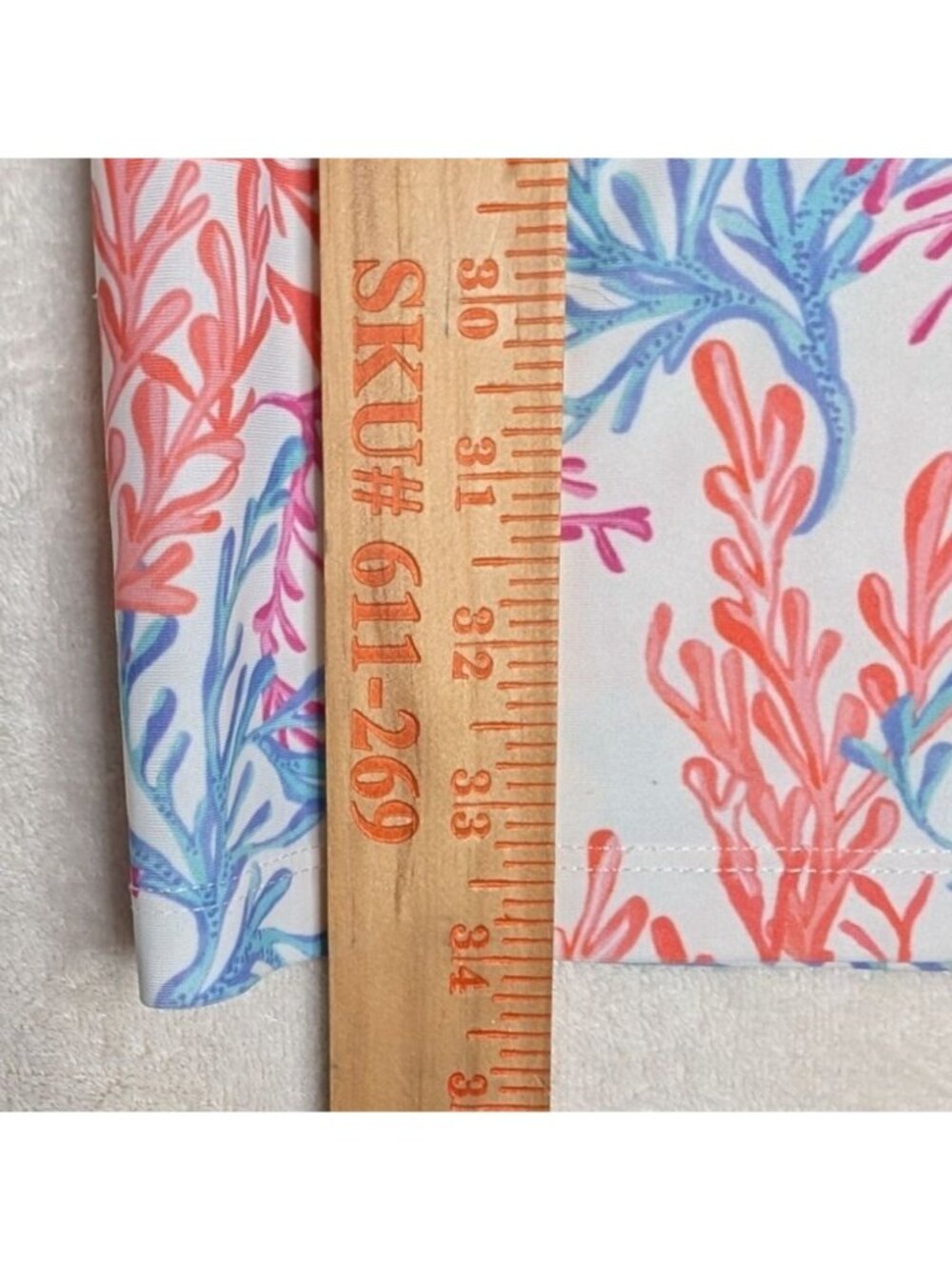Glamourpuss NYC SPF 50 Sea Coral Print Long Sleeve Shift Dress S - Picture 6 of 9